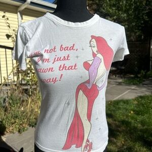 White Graphic Disney Jessica Rabbit Women's Top XS/S